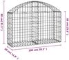vidaXL Gabione mit Hochbogen 100x30x60/80 cm Verzinktes Eisen 153423 Bild 5