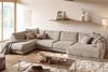 KAWOLA Sofa MADELINE Wohnlandschaft U-Form Cord taupe Longchair rechts 86 x 224 x 425 cm Bild 2
