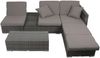 Gartenloungeset UWE grau - Alu/Kunststoff, Grau | Gartengarnitur umbaubar Garten-Sitzgruppe Essgruppe Pool Loungegarnitur Bild 4