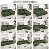 Flieks Modulares Cord Sofa 3-Sitzer, Cloud Sofa rahmenlos, bodennah mit tiefer Sitzfläche, weich & bequem, rutschfest, Grün Bild 5