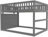 Niedriges Etagenbett Grau 140x200 Mit Schubladen Sicherheitszaun Treppe Stauraum Kiefer Massivholz 120kg Belastbar Kinderzimmer Jugendzimmer Platzsparend Geschwisterbett Spielbereich Bild 5