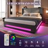 Polsterbett, Samt mit LED, USB-Anschluss & Stauraum, 160x200 cm, Grau, ohne Matratze Bild 3