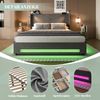 Polsterbett, Samt mit LED, USB-Anschluss & Stauraum, 160x200 cm, Grau, ohne Matratze Bild 5