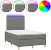 vidaXL Boxspringbett mit Matratze & LED Dunkelgrau 120x200 cm Stoff, Härtegrad: H2 [3135582] Bild 2
