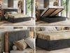 Premium Polsterbett LERIO CLASSIC 140 x 200 cm mit Stauraum, gepolstertem Kopfteil, Gasdruckfedern & Lattenrost - Modernes Design, Inkl. Lattenrost - Dunkelgrau Plüsch Bild 2