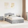 vidaXL Bettrahmen mit Kopfteil Beton Grau 120 x 190 cm Holzwerkstoff 3413223 Bild 1