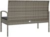 vidaXL Gartenbank mit Kissen Grau 105 cm Poly Rattan 362167 Bild 5