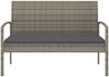 vidaXL Gartenbank mit Kissen Grau 105 cm Poly Rattan 362167 Bild 3