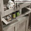 GarveeMore Küchenbuffet mit 5 Türen & 2 verstellbaren Regalen,60 x 30 x 170 cm Mehrzweckschrank,Küchenschränke,für Küche und Wohnzimmer Bild 4