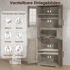 GarveeMore Küchenbuffet mit 5 Türen & 2 verstellbaren Regalen,60 x 30 x 170 cm Mehrzweckschrank,Küchenschränke,für Küche und Wohnzimmer Bild 3