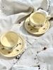 DUO ECRU 2er-Set Espressotassen 120 ml mit Untertassen, New Bone China Porzellan Bild 5