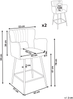 Set mit 2 Barstühlen SANILAC Samtstoff Marineblau Bild 2