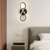 ZMH Wandleuchte Innen LED Wandlampe Schwarz: Wand Lampe für Treppenhaus Schlafzimmer Wohnzimmer Korridor Kühles Modern Design 7W Kurvendesign Dekorativ Wandleuchten Warmweiß 3000K Bild 4