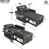 Merax Faltbares Schlafsofa mit USB-Ladeanschluss und Handyhalter, 1-Sitzer Relaxsessel Sofa Bett umwandelbar, Cord Stoff, grau Bild 4