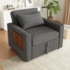 Merax Faltbares Schlafsofa mit USB-Ladeanschluss und Handyhalter, 1-Sitzer Relaxsessel Sofa Bett umwandelbar, Cord Stoff, grau Bild 3