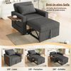 Merax Faltbares Schlafsofa mit USB-Ladeanschluss und Handyhalter, 1-Sitzer Relaxsessel Sofa Bett umwandelbar, Cord Stoff, grau Bild 5