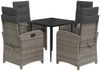 vidaXL 5-tlg. Garten-Essgruppe mit Kissen Grau Poly Rattan 3212351 Bild 2