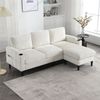 Modulares 6-Sitzer Sofa, Cord, U/L-Form, Stauraumtaschen, Beige Bild 3