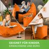Green Bean® 2er Set XXL Sitzsack inkl. Poufmit mit EPS-Perlen - Riesensitzsack 140x180 Liege-Kissen Bean-Bag - Orange Bild 3