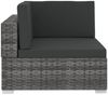 vidaXL 4-tlg. Garten-Sofagarnitur mit Auflagen Poly Rattan Grau 47270 Bild 5