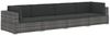 vidaXL 4-tlg. Garten-Sofagarnitur mit Auflagen Poly Rattan Grau 47270 Bild 2