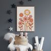 Poster Kinderzimmer Bilder Sonnenstrahlen Blumen Regenbogen und Regen Wolk als Deko Print ohne Rahmen - 40x50cm / 4 Bild 3