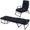 2 in 1 Gartenliege, mit Kopfkissen, Stahl/Polyester Schwarz, 181 x 59 x 32 / 90 cm Bild 5