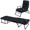 2 in 1 Gartenliege, mit Kopfkissen, Stahl/Polyester Schwarz, 181 x 59 x 32 / 90 cm Bild 4