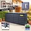 Albatros Mülltonnenbox 4er Tonne | bis 240 Liter | Anthrazitgrau RAL 7016 | verzinkter Stahl | Premium Dämpfer| Aufkleber-Set | wetterfest| verstellbare Füße| Türgriff mit Schloss | Gartenbox | entwickelt in Deutschland Bild 5