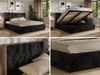 Polsterbett mit Bettkasten LARINO CLASSIC 140 x 200 cm Lattenrost und Gasdruckfedern, stabiles Bettgestell, modernes Design Pocket Matratze - Schwarz Plüsch - VIRE LUX Bild 2