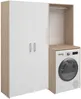 Vente-unique - ERKANO Waschküche Holz, Platte BeigeWeiß - B 65,8 cm x H 184,4 cm x L 156 cm Bild 3