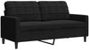 vidaXL 2-tlg. Sofagarnitur mit Kissen Schwarz Samt 3278476 Bild 4