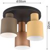 LED Deckenleuchte 3-flammig mit Metall Lampenschirmen bunt, Ø 37cm Bild 4