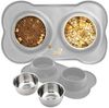 LA CUTE Futternapf Doppelnapf aus Edelstahl – 2in1 Futter- und Wassernapf für Haustiere, Hochwertiger Edelstahl (für Langlebigkeit und einfache Reinigung), 2in1-Napf, robust, spülmaschinengeeignet, für Futter und Wasser. Bild 2