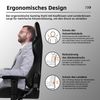 Gaming Stuhl mit Wippfunktion bis zu 170° verstellbarem Lendenkissen und Bild 5