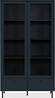 Finori Caracas 52A Vitrine, Navy blau | Vitrine für Wohnzimmer | Maß: B x H x T ca. 100 x 183 x 40 cm | Vitrine mit 2 Glasrahmentüren, 2 Schubkästen und 6 Einlegeböden Bild 4