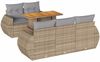 vidaXL 6-tlg. Garten-Sofagarnitur mit Kissen Beige Poly Rattan 3327216 Bild 2