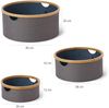 Lumaland Bambus-Aufbewahrungsbox rund 3er-Set grau/blau 45x20cm/38x16cm/30x12cm Bild 4