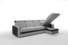 robin 'Bristol' Ecksofa mit Schlaffunktion und verstellbare Kopfstützen, Strukturstoff grau / schwarz, 169 x 315 x 95 cm Bild 3