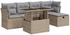 vidaXL 6-tlg. Garten-Sofagarnitur mit Kissen Beige Poly Rattan 3326140 Bild 2