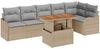 vidaXL Garten-Sofa-Set mit Kissen 7 pcs Beige und Hellgrau 3349468 Bild 2