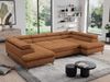 Mks Möbel 'Pedro U-Form' Ecksofa mit Schlaffunktion und verstellbaren Kopfstützen, Orange, Stoff Bild 4