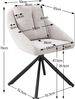 Drehstuhl 4er-Set 79cm×65cm×59cm aus Samt und Metall, beige, mit Rollen und ergonomischer Form Bild 5