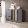 Bettso 'NELLY' Kommode mit Lamellen, Holzwerkstoff Grau 86x45x105 cm Bild 2