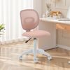 Bürostuhl armlos,ergonomisch mit Netzrückenlehne,höhenverstellbar 43-51cm, 360° drehbar,bis 120kg, platzsparend für kleine Räume,Rosa Bild 2