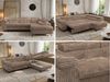 MKS Möbel 'Pablo L-Form' Ecksofa mit Schlaffunktion, verstellbare Kopfstützen, Braun, Cordstoff, Visco Topper, Rechts Bild 2