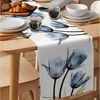 Diwzbyn Tischläufer Mode Pflanzen Blumen Tischläufer Tischdecke Bohemian Tabelle Flagge, für Küche Esstisch, Abwaschbar, Outdoor Urlaub Party Dekor 33x183 cm Bild 3