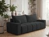 GRAINGOLD Schlafsofa Miro, mit Kissen, Couch 3-Sitzer, mit Wellenfeder und Bettkasten, Velour-Stoff, Schwarz Bild 3