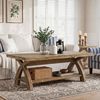 Tribesigns Couchtisch aus Massivholz mit Ablagefach, rechteckiger Beistelltisch (Cocktailtisch im Industriestil), Wohnzimmertisch im Landhausstil mit X-förmigen Beinen Bild 2