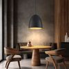 Pendelleuchte, Metall, schwarz, gold, E27, H 140 cm Bild 3